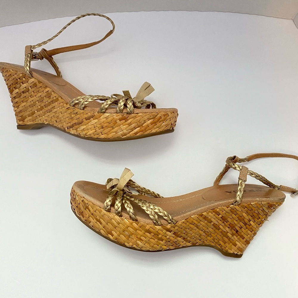 Prada Braided Bow Wedges